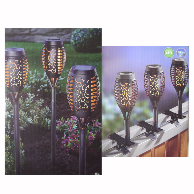 LED Solar Gartenfackel 3er Set