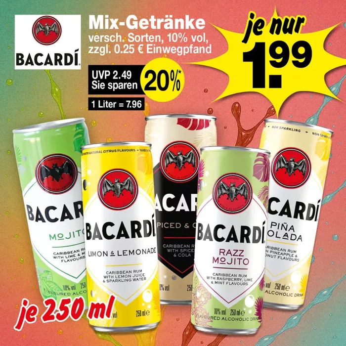 Bacardi Mix Dosen  250ml