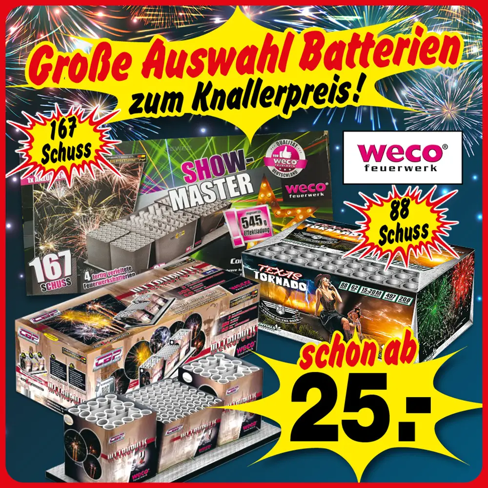 Mega Auswahl Feuerwerk – XXL Batterien