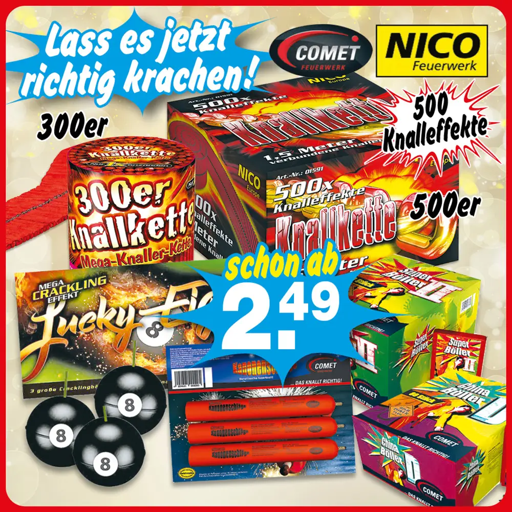 Mega Auswahl Feuerwerk – Lass es krachen