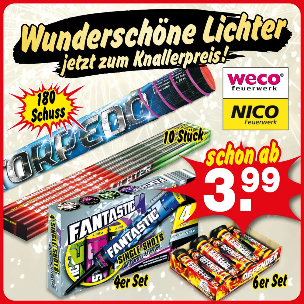 Mega Auswahl Feuerwerk – Wunderschöne Lichter