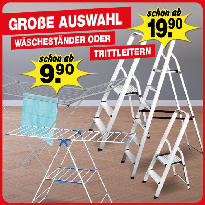 Wäscheständer und Trittleitern