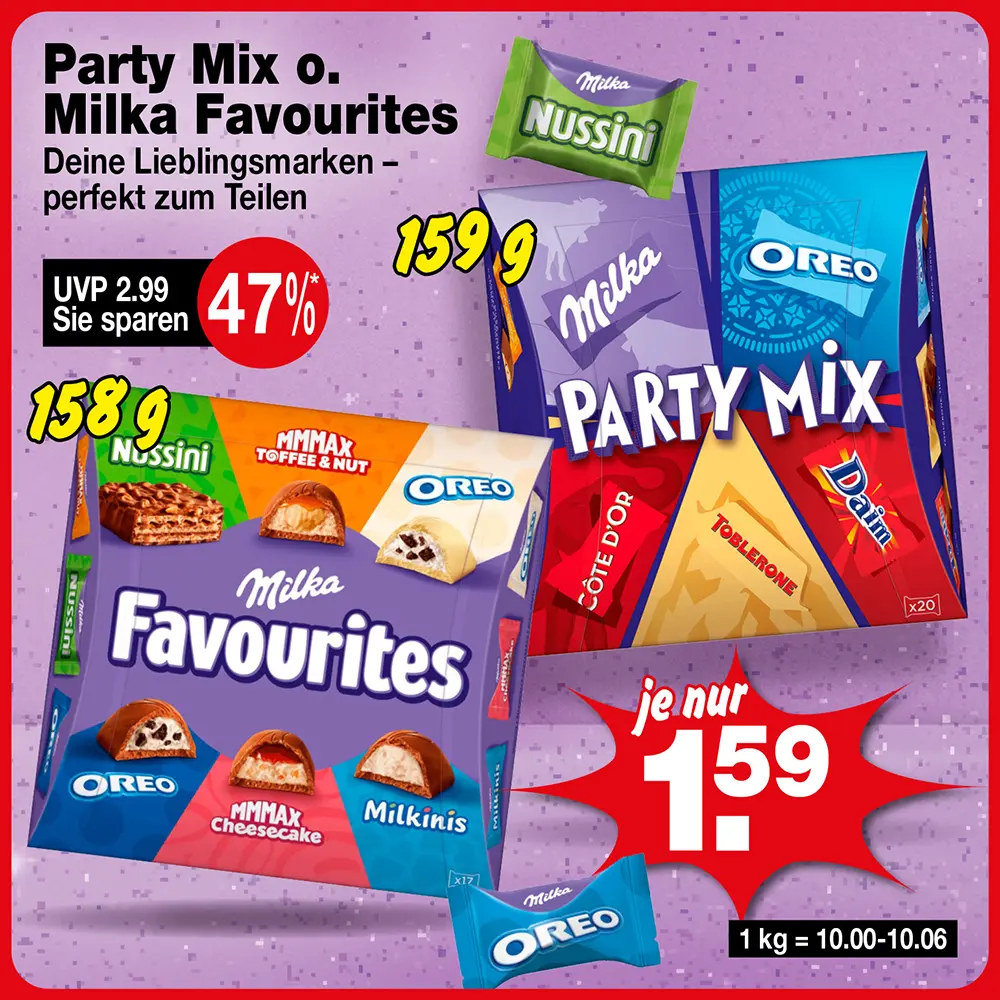 Milka Party mix oder Favourites