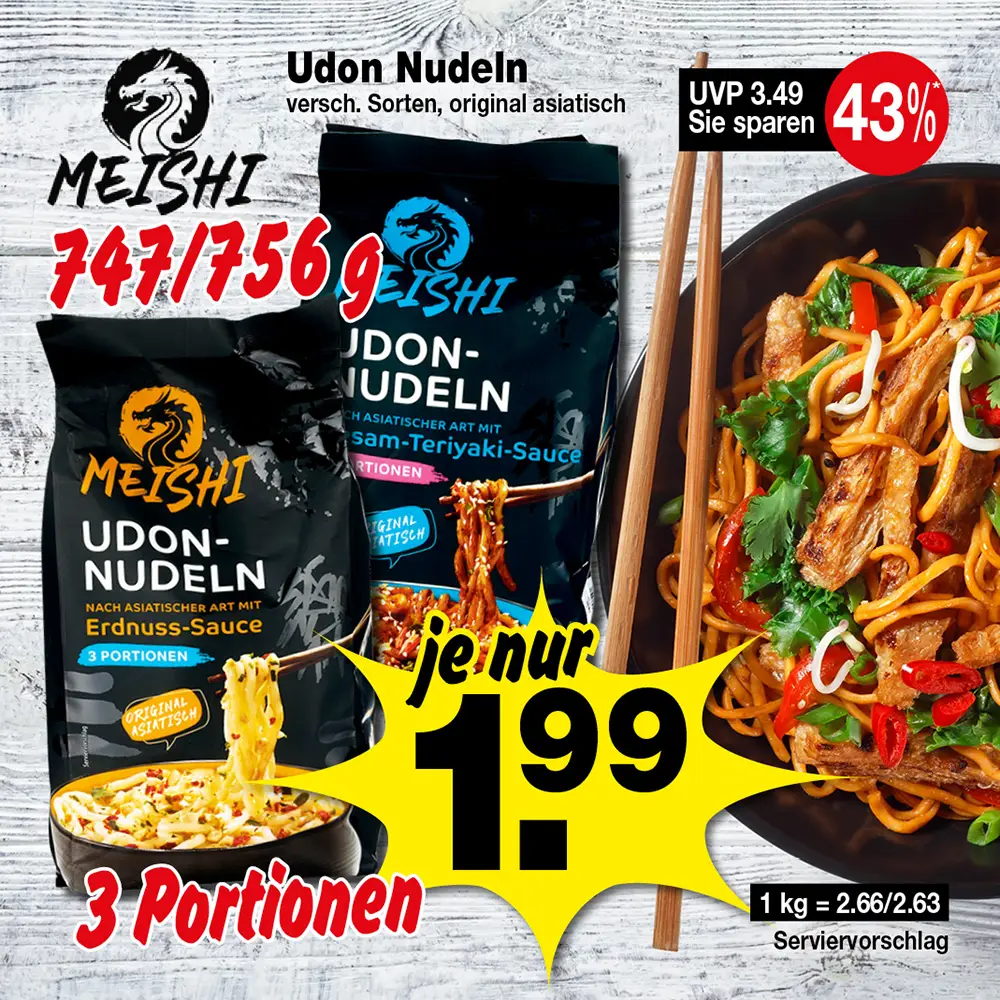 Udon Nudeln versch. Sorten