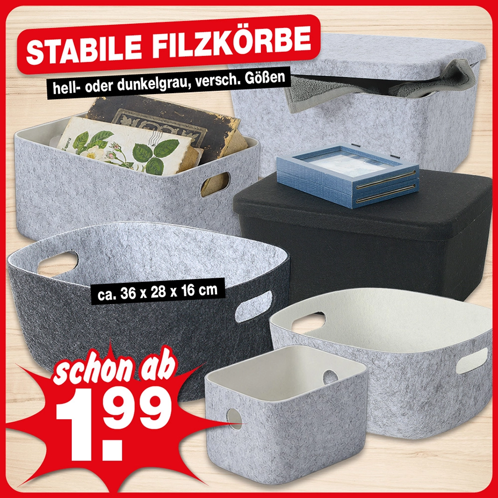 Filzkörbe in großer Auswahl