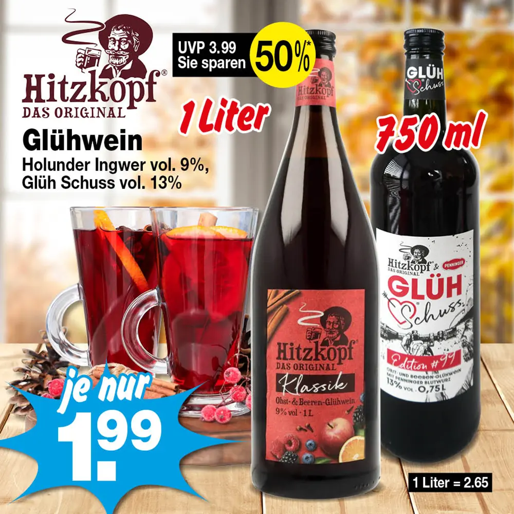 Glühwein Hitzkopf – versch. Sorten