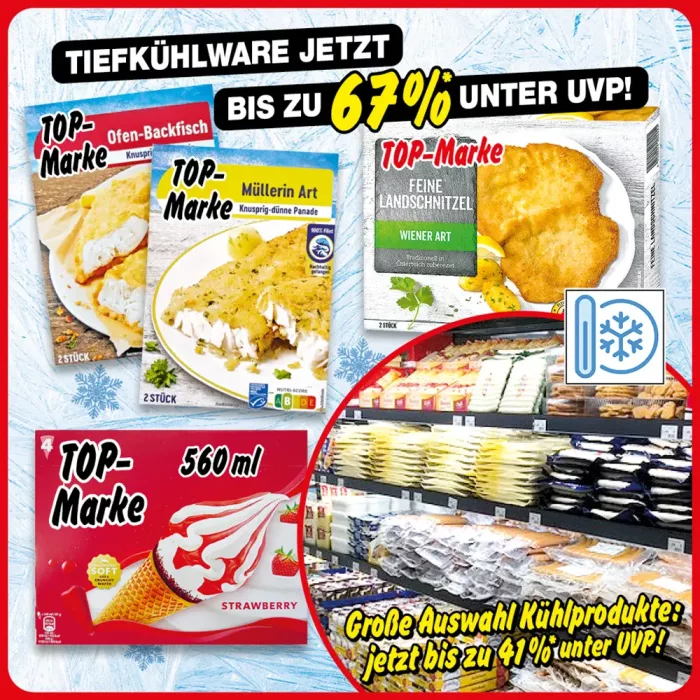 XXL Auswahl an Kühl- und Tiefkühlprodukten