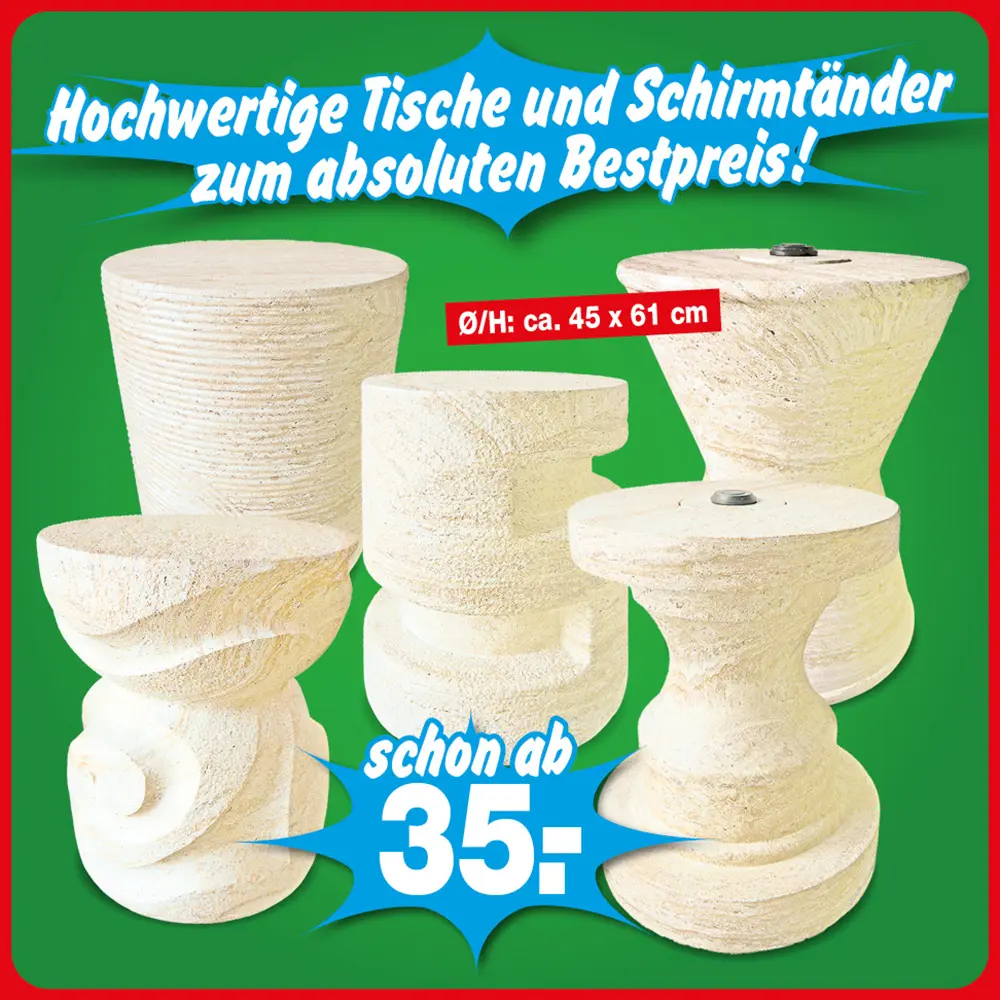 Tische und Schirmständer