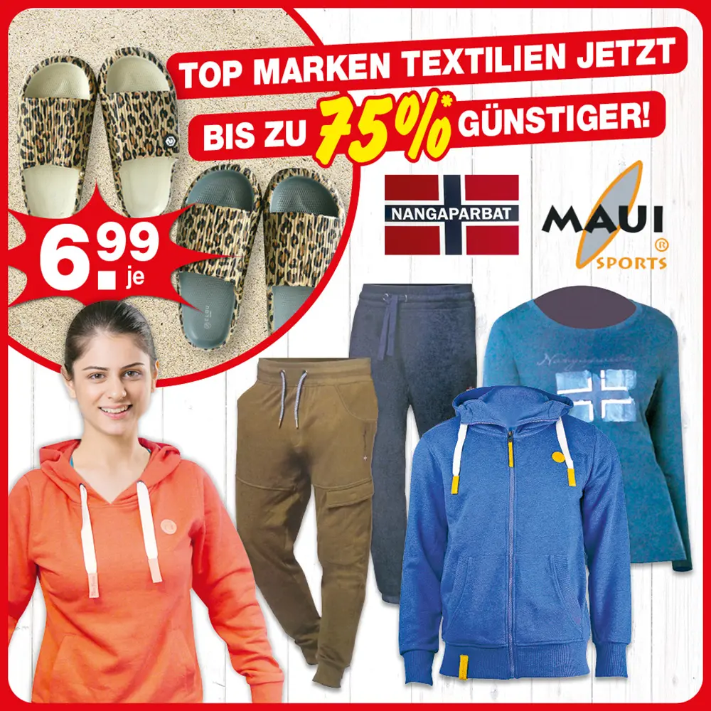 Textilien – bis zu 75% unter UVP