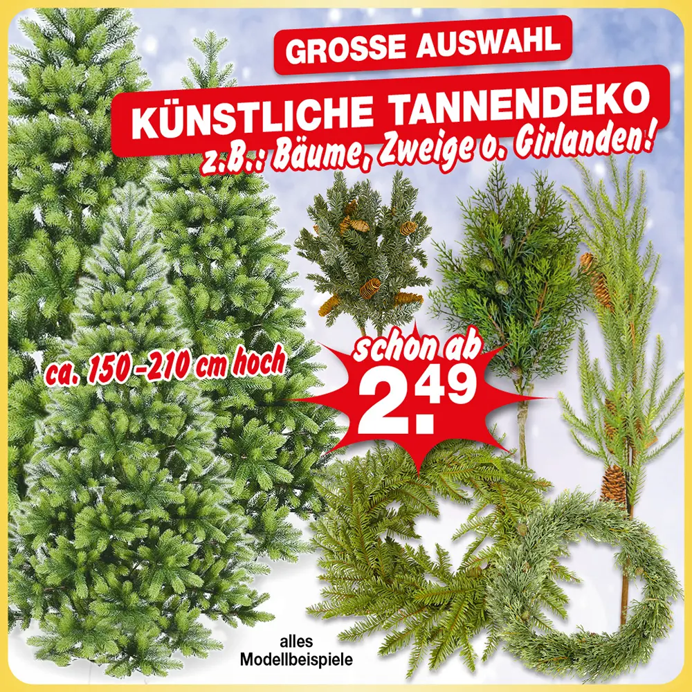 Künstliche Tannendeko