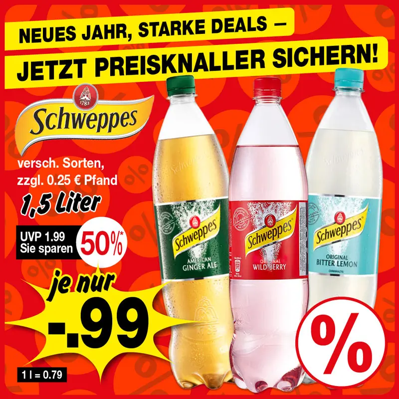 Schweppes versch. Sorten